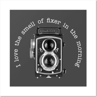 Retro Camera - Fixer Joke - White Text Posters and Art